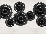 Decorative Rosettes, Black, 20-30cm (1 pkt / 3 pc.)