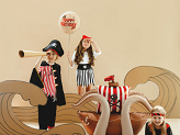 Foil balloon Happy Birthday Pirates, 35 cm, beige
