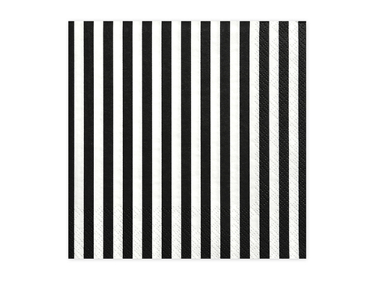 Napkins Stripes, black, 33 x 33 cm (1 pkt / 20 pc.)