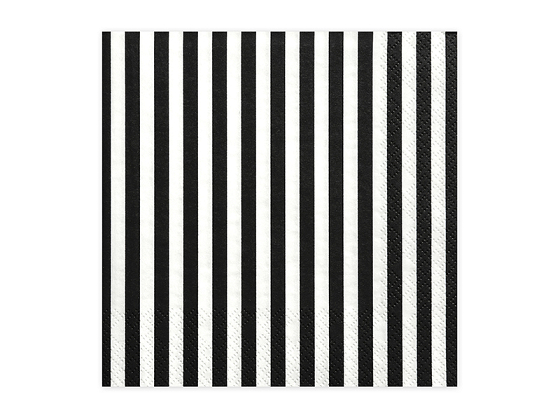 Napkins Stripes, black, 33 x 33 cm (1 pkt / 20 pc.)