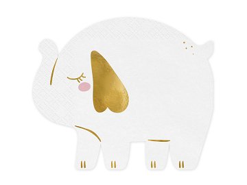 Napkins Elephant, 16x13.5 cm, white (1 pkt / 12 pc.)