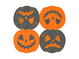 Napkins Scary pumpkins, 16.5x15 cm, orange and black (1 pkt / 20 pc.)