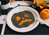 Napkins Scary pumpkins, 16.5x15 cm, orange and black (1 pkt / 20 pc.)
