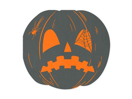 Napkins Scary pumpkins, 16.5x15 cm, orange and black