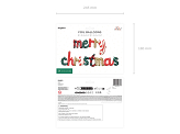 Foil Balloon Merry Christmas, 143 x 25 cm, mix
