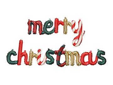 Foil Balloon Merry Christmas, 143 x 25 cm, mix