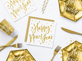Napkins, 3 layers, gold metallic, 33x33cm (1 pkt / 20 pc.)