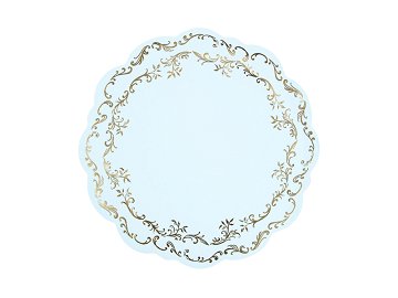 Plate mats Ornament, light blue, diameter 35.5 cm (1 pkt / 6 pc.)