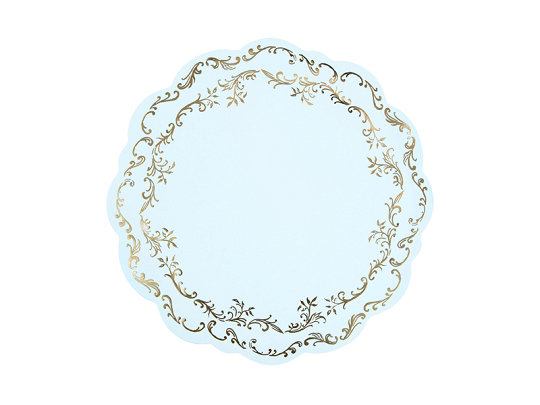Plate mats Ornament, light blue, diameter 35.5 cm (1 pkt / 6 pc.)