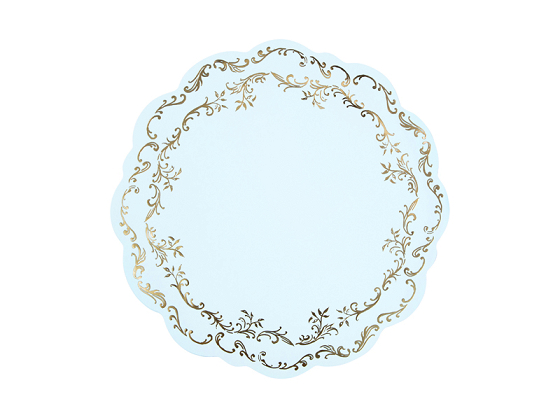 Plate mats Ornament, light blue, diameter 35.5 cm (1 pkt / 6 pc.)