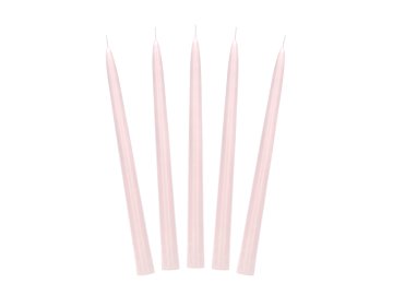 Taper candle, matt, dusty rose, 24cm (1 pkt / 10 pc.)