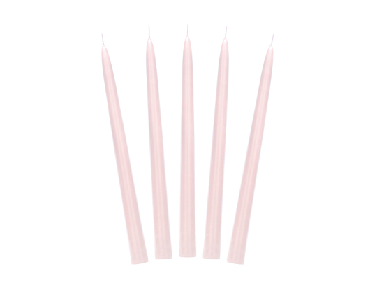 Taper candle, matt, dusty rose, 24cm (1 pkt / 10 pc.)