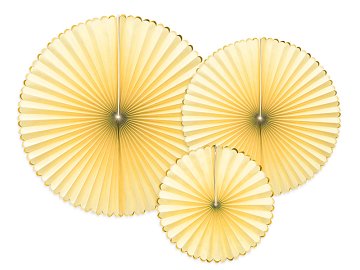 Decorative Rosettes Yummy, light yellow (1 pkt / 3 pc.)