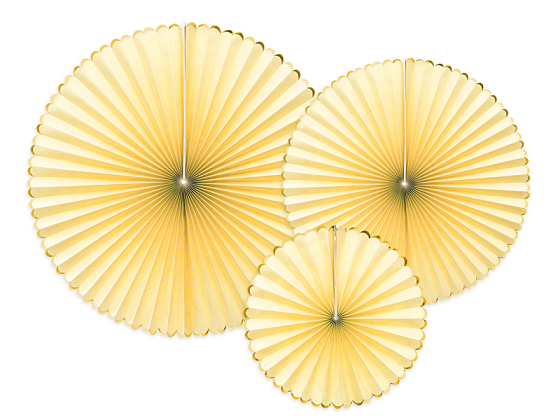 Decorative Rosettes Yummy, light yellow (1 pkt / 3 pc.)