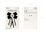 Rosette for 40th birthday, cream-black, 11x17 cm