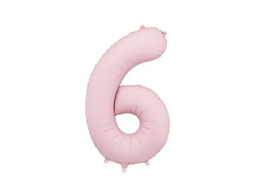 Foil Balloon Number ''6'', 86cm, light pink