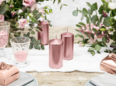 Pillar Candle, metallic, rose gold, 12x6cm (1 pkt / 6 pc.)