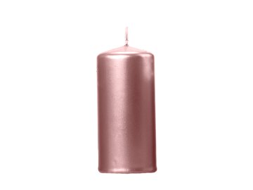 Pillar Candle, metallic, rose gold, 12x6cm (1 pkt / 6 pc.)