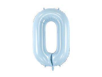 Foil Balloon Number ''0'', 72cm, light blue