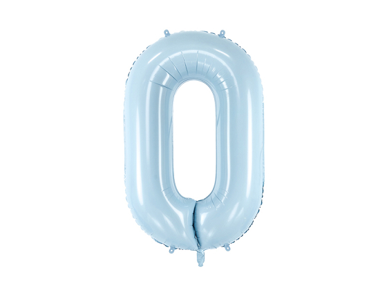 Foil Balloon Number ''0'', 72cm, light blue
