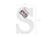 Wooden letter S, white, 14x20cm