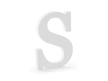 Wooden letter S, white, 14x20cm