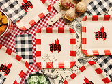 Checkered napkins, 33x40 cm, mix (1 pkt / 20 pc.)