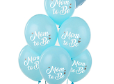 Balloons 30 cm, Mom to Be, Pastel Light Blue (1 pkt / 6 pc.)