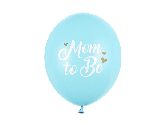 Balloons 30 cm, Mom to Be, Pastel Light Blue (1 pkt / 6 pc.)