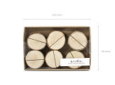 Wooden place cards holders, diameter 3-4cm (1 pkt / 6 pc.)