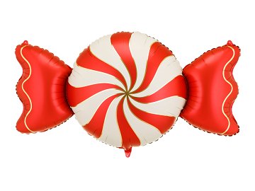 Foil balloon Candy, 113x54 cm, beige and red
