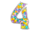 Number Frame '4' for Latex Balloons, 126cm, Silver