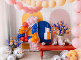 Number Frame '4' for Latex Balloons, 126cm, Silver