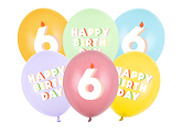 Balloons 30 cm, 6, mix (1 pkt / 6 pc.)