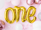 Foil balloon One, 66x37cm, gold