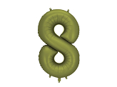 Foil Balloon Number ''8'', 86cm, olive