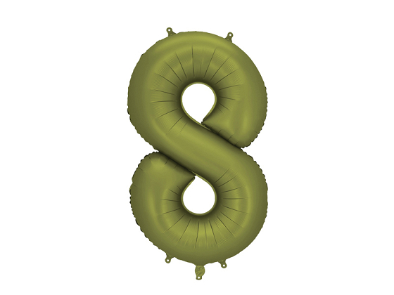 Foil Balloon Number ''8'', 86cm, olive