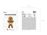 Foil Ballon Gingerbread Man, 67x97 cm, mix