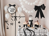 Paper cups with bows, cream-black, 220 ml (1 pkt / 6 pc.)