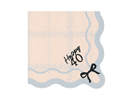 Happy 40 Napkins, 33x33 cm, mix (1 pkt / 12 pc.)