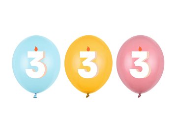 Balloons 30 cm, 3, mix (1 pkt / 50 pc.)