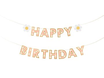 Banner Happy Birthday, mix, 200x14.5 cm