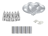 Car decoration kit - Hearts, silver