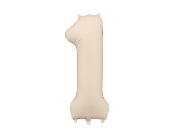 Foil Balloon Number ''1'', 86cm, light warm grey