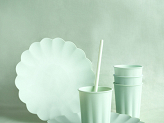 Plastic cups Frill, 220 ml, sage (1 pkt / 4 pc.)