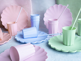 Plastic cups Frill, 220 ml, sage (1 pkt / 4 pc.)