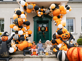 Foil balloon Scarecrow, 60x100 cm, black and orange