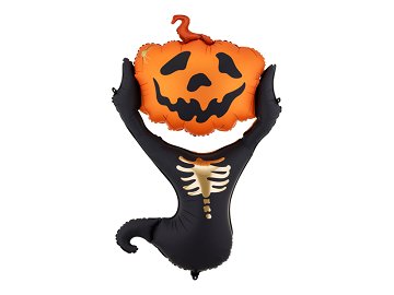 Foil balloon Scarecrow, 60x100 cm, black and orange