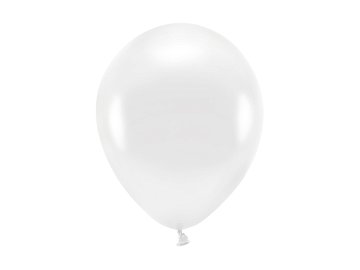 Eco Balloons 26cm metallic, white (1 pkt / 10 pc.)