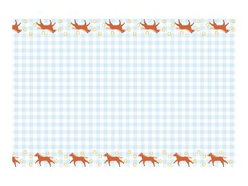 Paper Tablecloth Checkered with Horses, mix, 180x120 cm